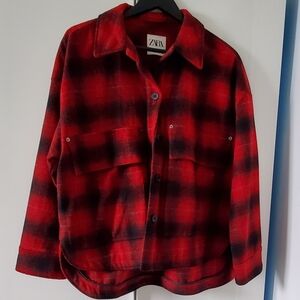ZARA Plaid Shacket L